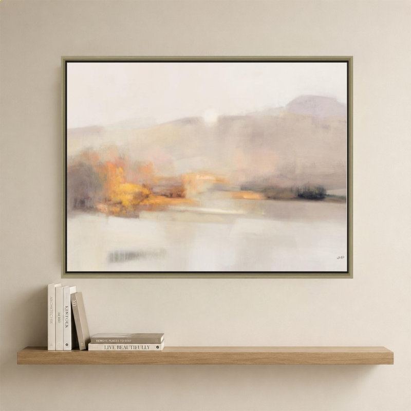 «Memory of the West No Pink» par Julia Purinton - impression sur toile, H 34 po x l 44 po, Cadre flottant biseauté, Champagne