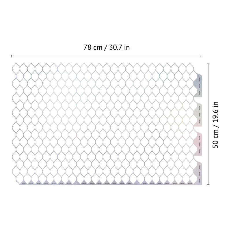 Carreau de mosaïque pelez et collez en aluminium 32 po x 66 po