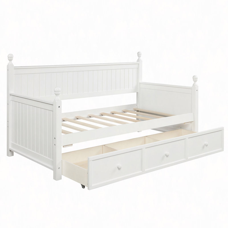Lit de jour en bois avec trois tiroirs, lit de jour, aucun sommier nécessaire