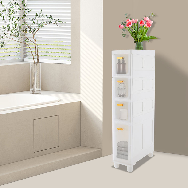 Narrow Slim Storage Cabinet For Bathroom, 37.8" H x 7.1" W x 15.7" D