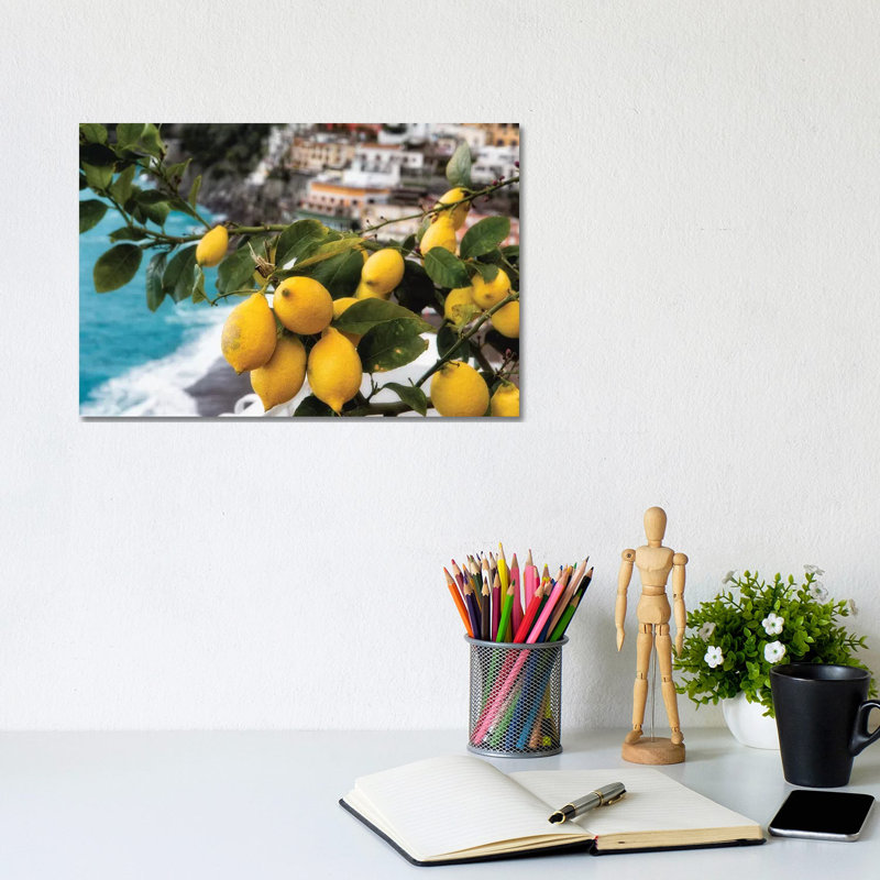 Close Up View Of A Lemon Tree With Fruit, Positano, Amalfi Coast, Campania, Italy by George Oze - Print on Canvas