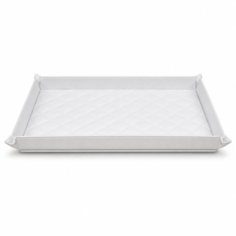Plateau de présentation pour bijoux en cuir, Blanc