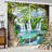 2Pcs Waterfall Landscape Curtains Nature Scenery Print White Doves Lake View Window Drapes Turquoise Water Lotus Flowers Rod Pocket Light Filtering for Living Room Bedroom Kitchen Patio Door Home Decor-624549383