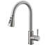 Robinet d'évier de cuisine en nickel brossé, extractible, à poignée unique en laiton, tactile, technologie d'économie d'eau, conception simple d'utilisation.