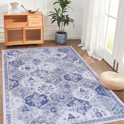 Tapis 9 x 12 pour salon, tapis lavable, à poils courts, antidérapant, antidérapant, pliable, adapté aux enfants et aux animaux de compagnie, tapis pour salon, chambre à coucher (9 pi x 12 pi)