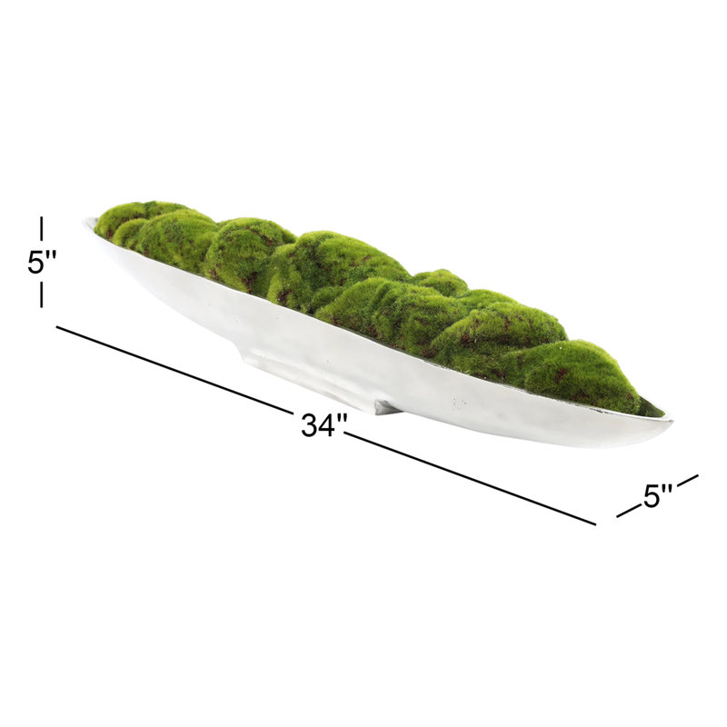 5" Artificial Moss Grass in Boat Tray