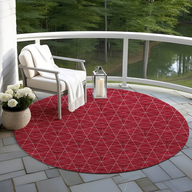 Tapis intérieur / extérieur rouge Alina , 3 pi x 5 pi