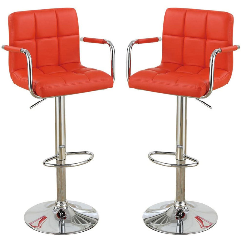 Ensemble de 2 tabourets de bar à hauteur de comptoir avec 2 tabourets de cuisine réglables, Rouge