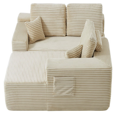 Right L Shaped Sectional Couch (Beige)