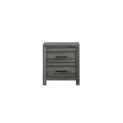 Table de chevet 2 tiroirs de style moderne en bois gris