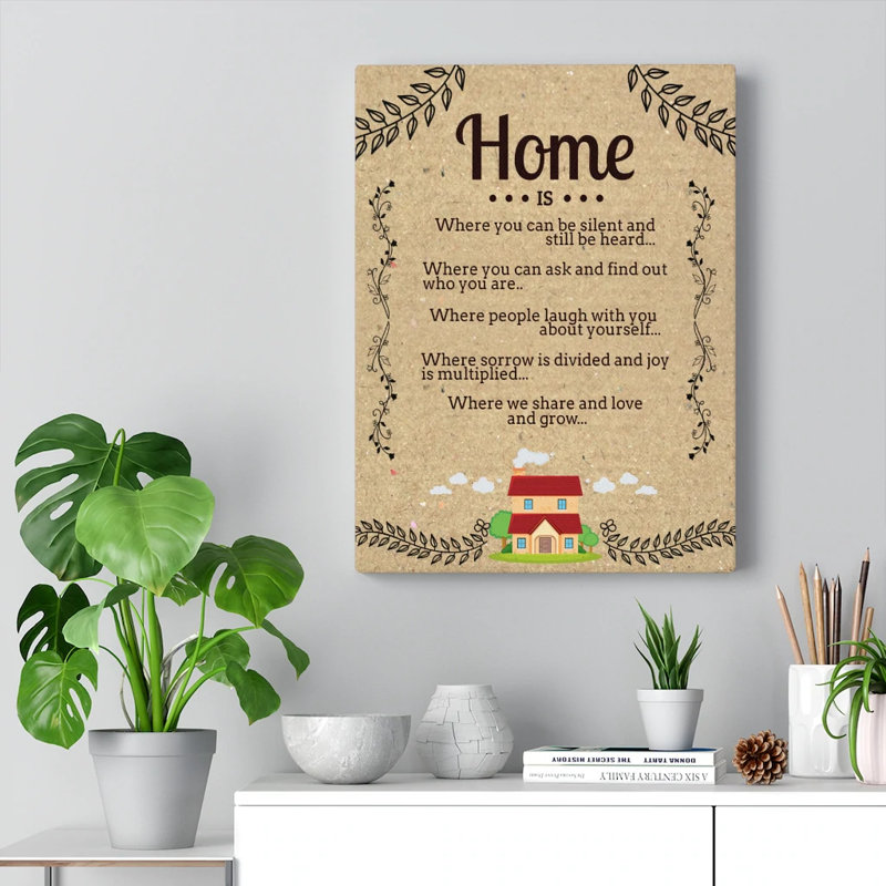 Home Is - Wrapped Canvas Print, 61cm H x 46cm W