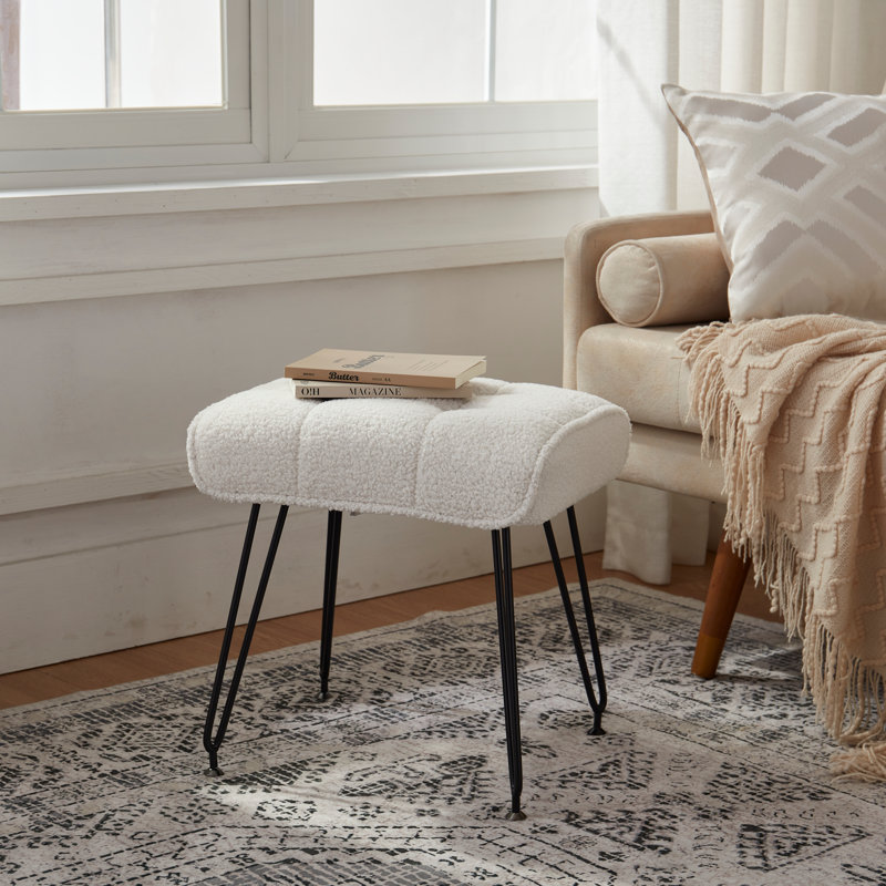 Tabouret de meuble-lavabo 17 po, Blanc, crème