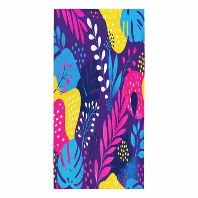 Serviette de plage à feuille tropicale 1Pcs