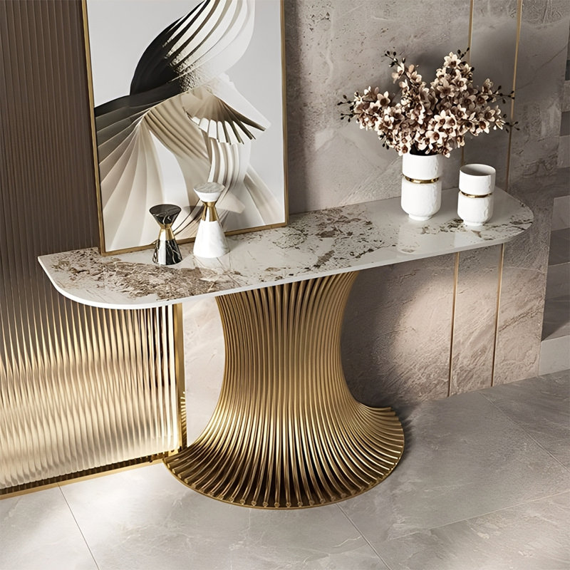 Console Modern Luxury Art, H 33,46 po x l 62,99 po x P 15,75 po, Argent argent
