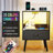 2 Pack Modern Nightstand With Charging Station, Bedside Tables With LED Light And Fabric Drawers-1447562094