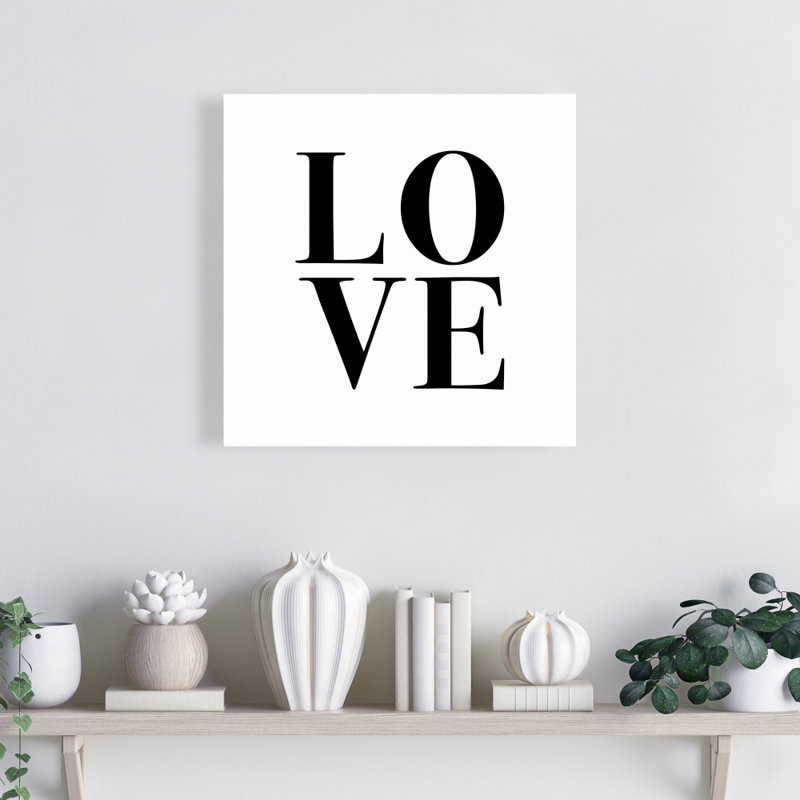 " Love ", Wrapped Canvas, 16" H x 16" W