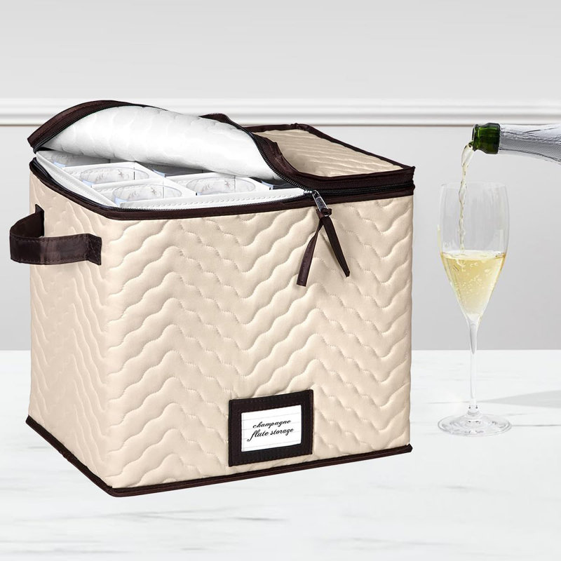 Boîte de rangement pour verres à vin avec séparateurs - peut contenir 12 verres à vin jusqu'à 10 po de hauteur 