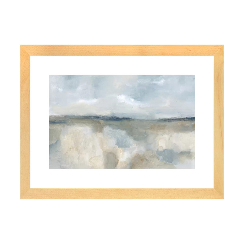Neutral Coast by Blakely Bering Abstract Graphic Art, Framed Print with Mat, 24" H x 32" W, Gold
