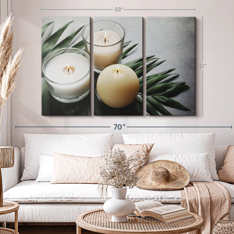 «Spa Candles», reproduction sur toile, H 50 po x l 32 po