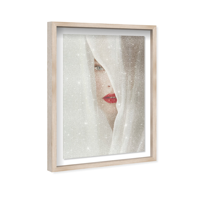 Secret Under Silk Print by Oliver Gal, 25.5"H x 17.5"W, Natural Oak Shadowbox