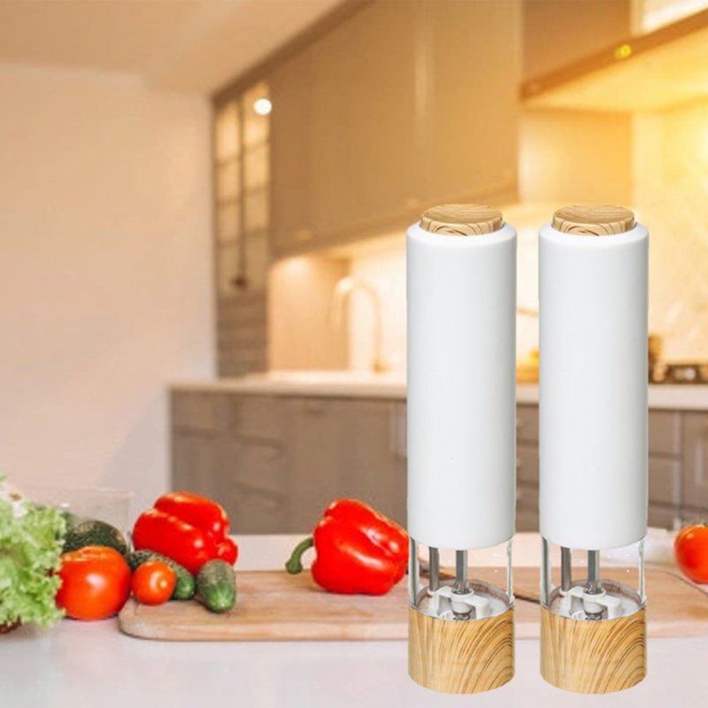Brand Emanuel Battery Powered Pepper Mill, White