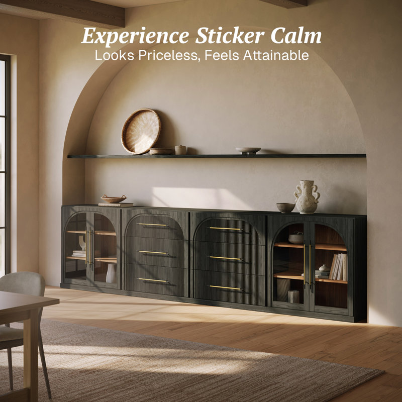 4-Piece Modular Sideboard Set - 1A2C - Ebony, Ebony