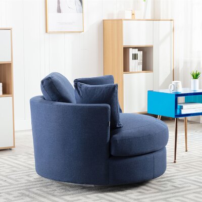 Wade Logan® Mcghee Upholstered Swivel Barrel Chair & Reviews | Wayfair
