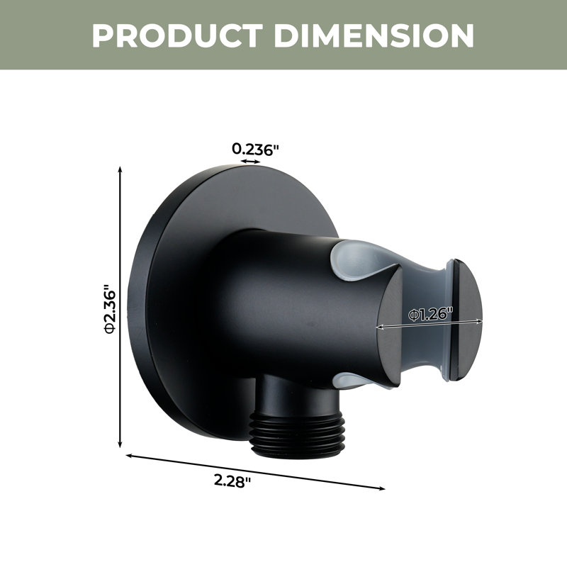 Support de douche mural rond en laiton, support de douche à main réglable avec couvercle décoratif, Noir mat
