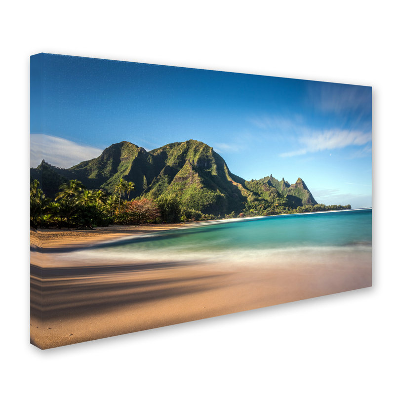 Fabrizzio "Makua Beach Kauai" par Pierre Leclerc, reproduction de photo sur toile tendue, H 12 po x l 19 po x P 2 po