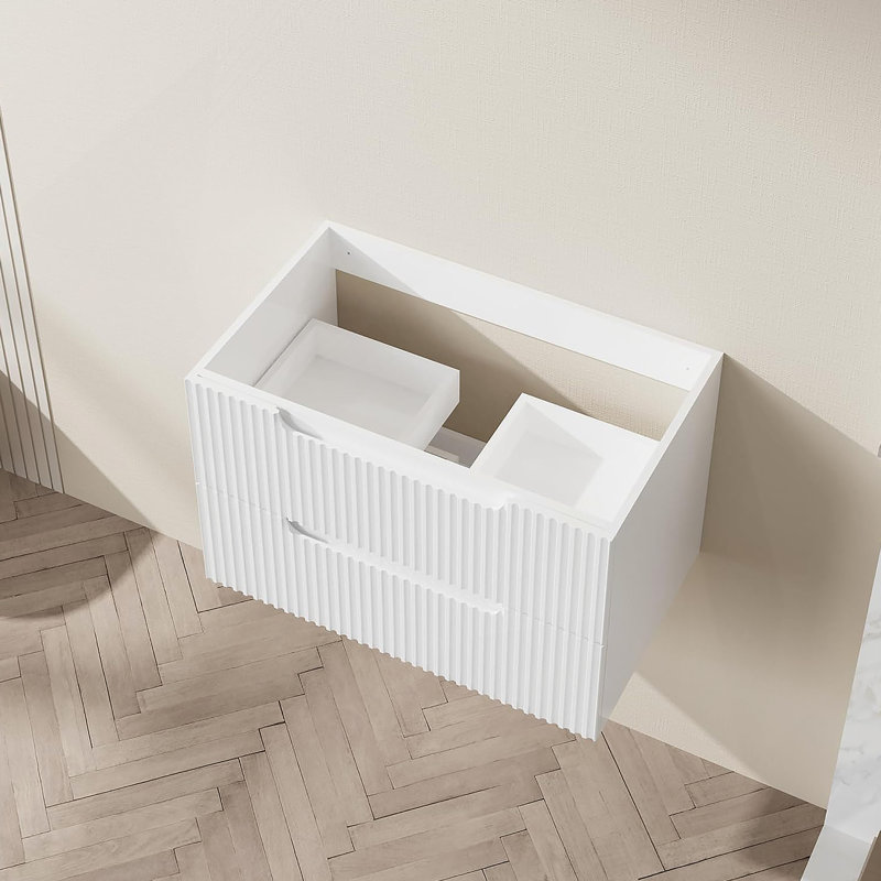 Armoire de salle de bain flottante, armoire murale pour salle de bain, Blanc