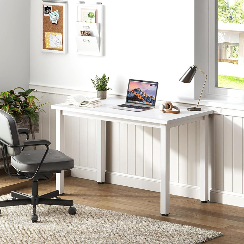 Bureau 31,5 pouces - Bureau d'écriture pour étudiants ou enseignants - Bureau compact pour la maison ou la chambre à coucher pour petits espaces - Blanc