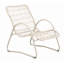 Chaise longue d'extérieur, ensemble de 2 - Structure en fer et osier en plastique