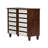 9 Pair Shoe Storage Cabinet with 2 Doors & 3 Shelves in Brown & White, 26.33" H X 29.95" W X 13.1"D