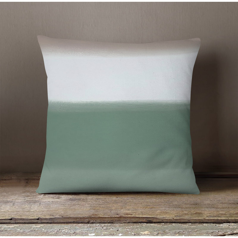 Throw Pillow With Insert, White/Green Striped 2, 18"H x 18"W