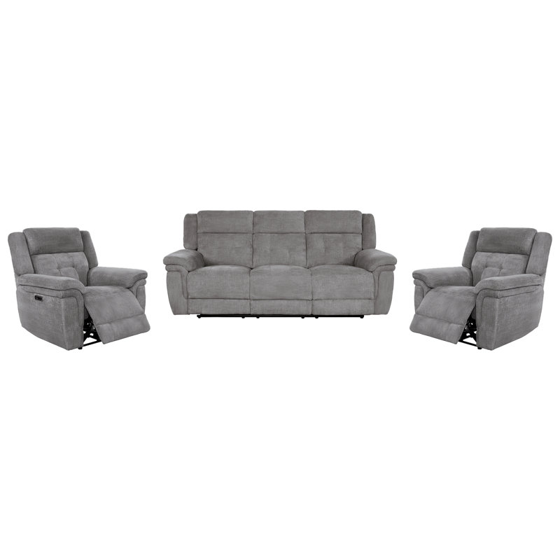 Canapé inclinable électrique Maryellen avec deux fauteuils inclinables