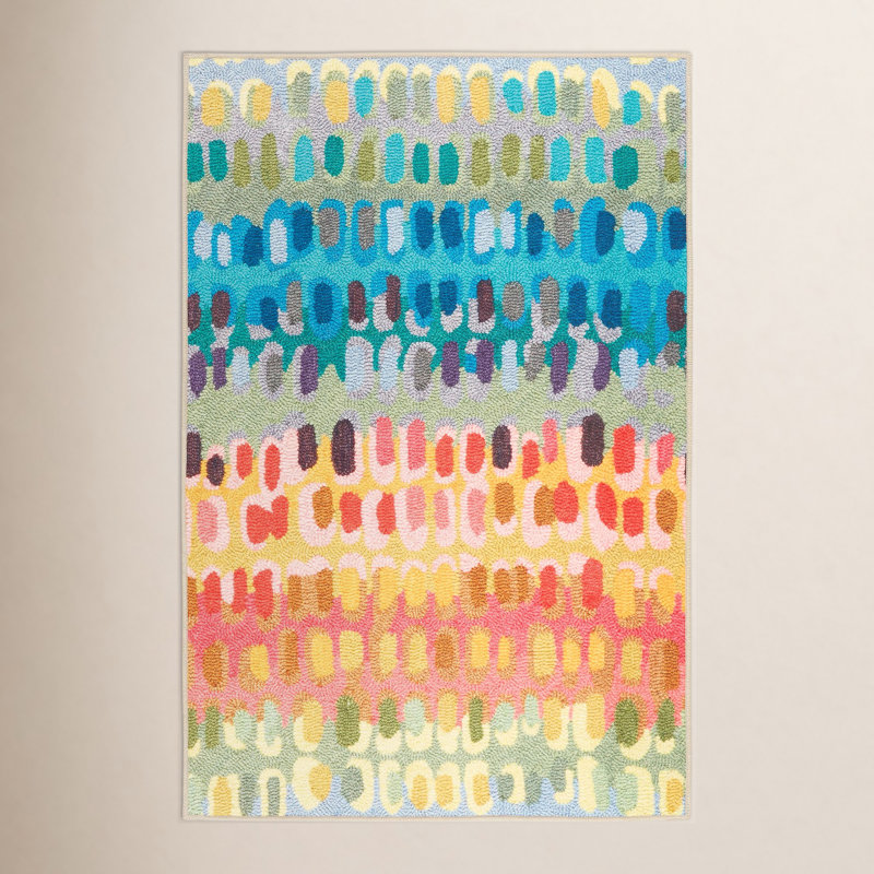 Paint Chip Multi Machine Printed Washable Rug, Rectangle 2' x 3'