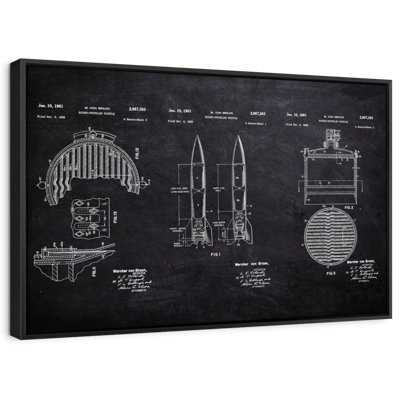 Rocket Propelled Missile BW Patent Canvas Print