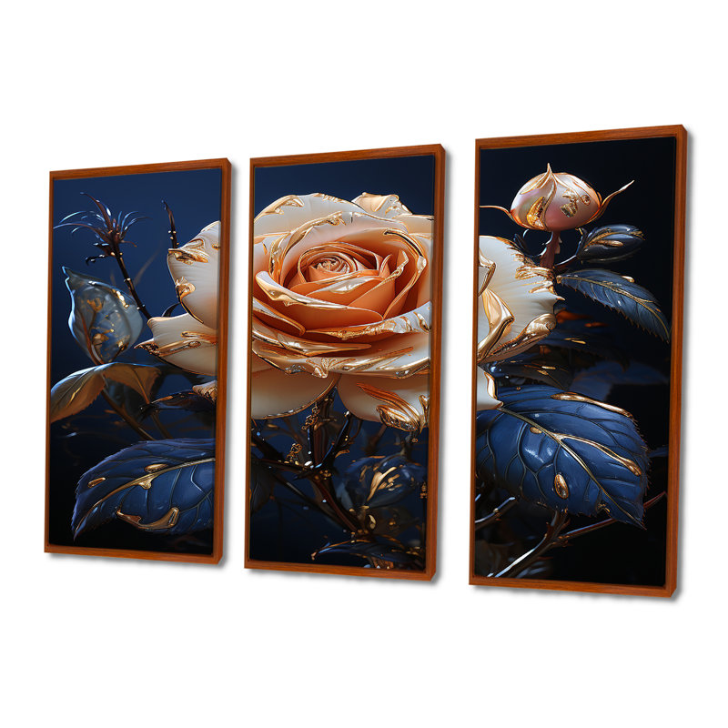 Ensemble de salon Limont - Rose, H 40 po x l 60 po x P 1 po, Cadre flottant brun