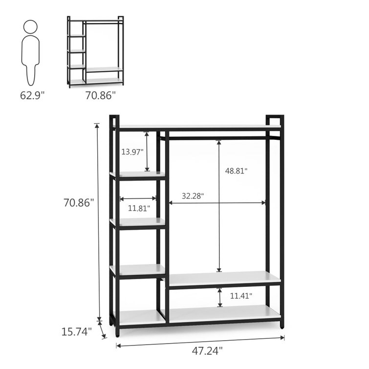 Aubree 47 W Closet System Dotted Line Finish: Walnut