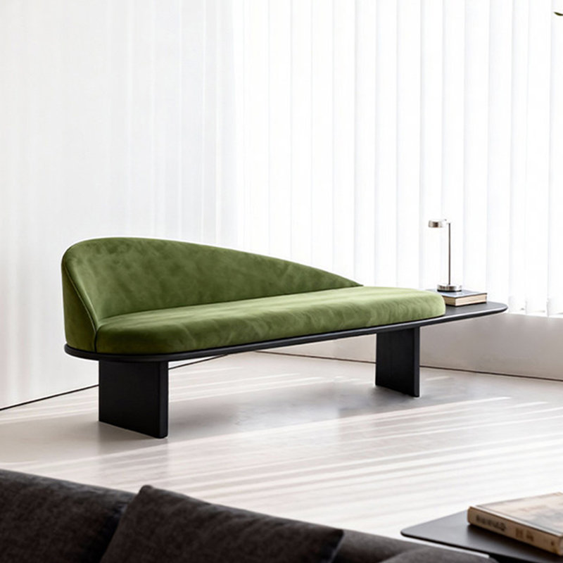 Banc rembourré vert en bois massif, H 28,74 po x L 62,99 po x P 17,72 po, Vert