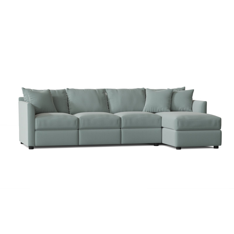Canapé et chaise large 110 po Cecelia, Accoudoir à droite (vu de face), Velours performance bleu encre Bella