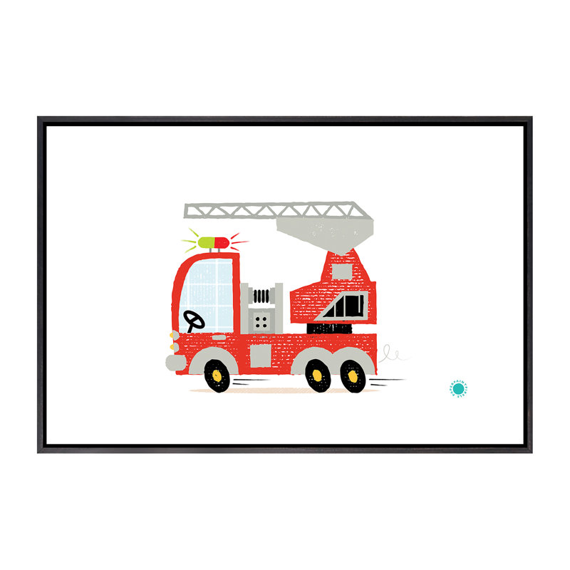 Fire Fire - impression d'art graphique, Pas de tapis, H 18 po x l 26 po x P 1,5 po, Toile avec cadre noir patiné
