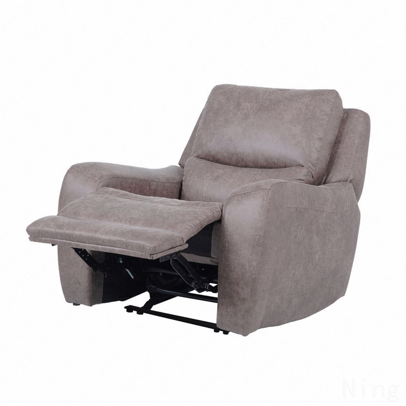 Brown Contemporary Power Recliner - High Density Foam, Soft Track Arms, Hardwood Frame, Oversized Seat, Brown