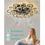 Plafonnier moderne à DEL avec design tourbillonnant décoratif, lampe de ventilateur écoénergétique, élégant luminaire noir et blanc pour le salon, la chambre à coucher ou le bureau-1646912646-1656901153