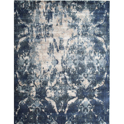 Contemporary One-of-a-Kind Rectangle 7'11" X 9'10" Wool Area Rug Blue