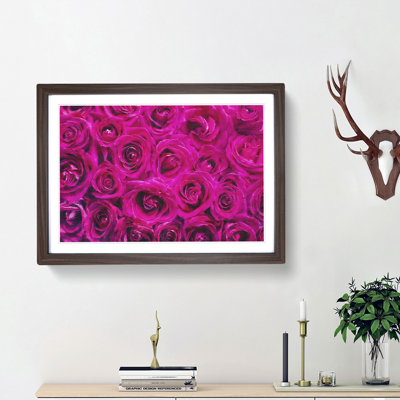 Wall of Bright Pink Roses - Picture Frame Painting Print