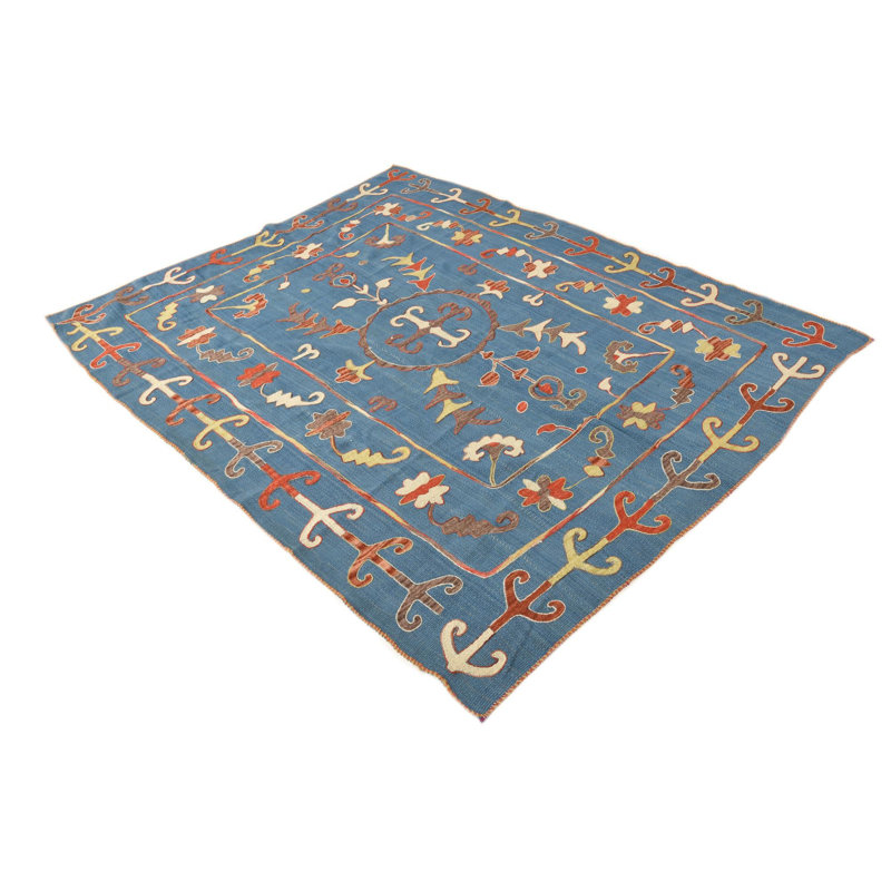 Tapis bleu 5x8 Perry