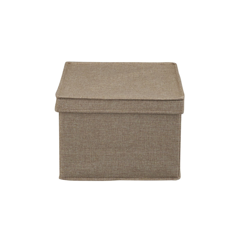 Latte Linen Large Stackable Storage Box with Lid Set
