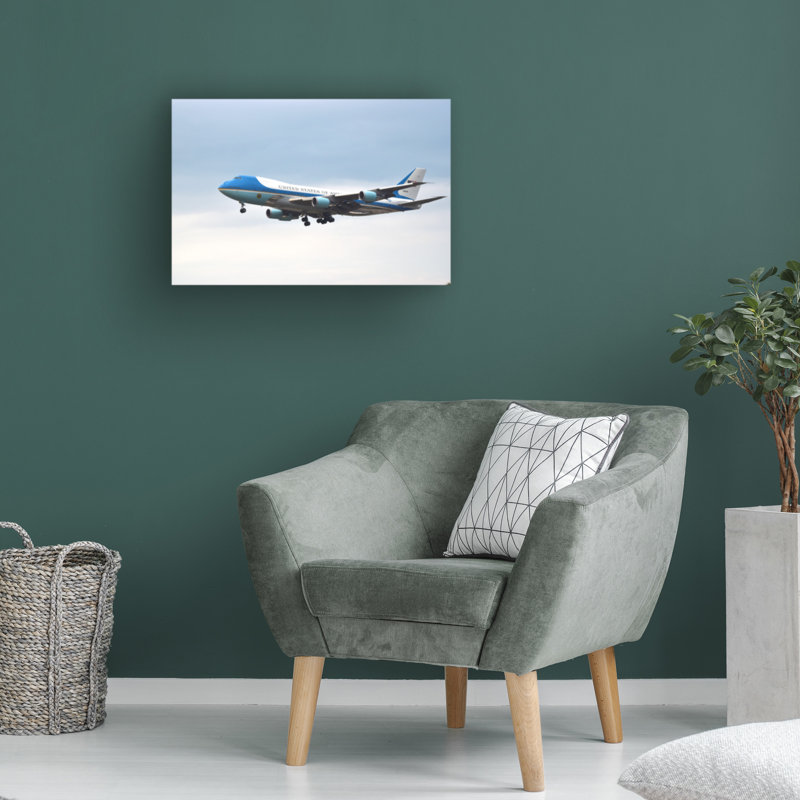Air Force One 2 Light Blue and White Canvas Print