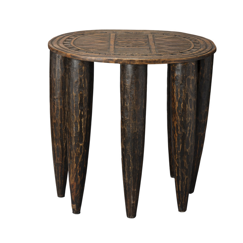 Naga Solid Wood End Table, Brown